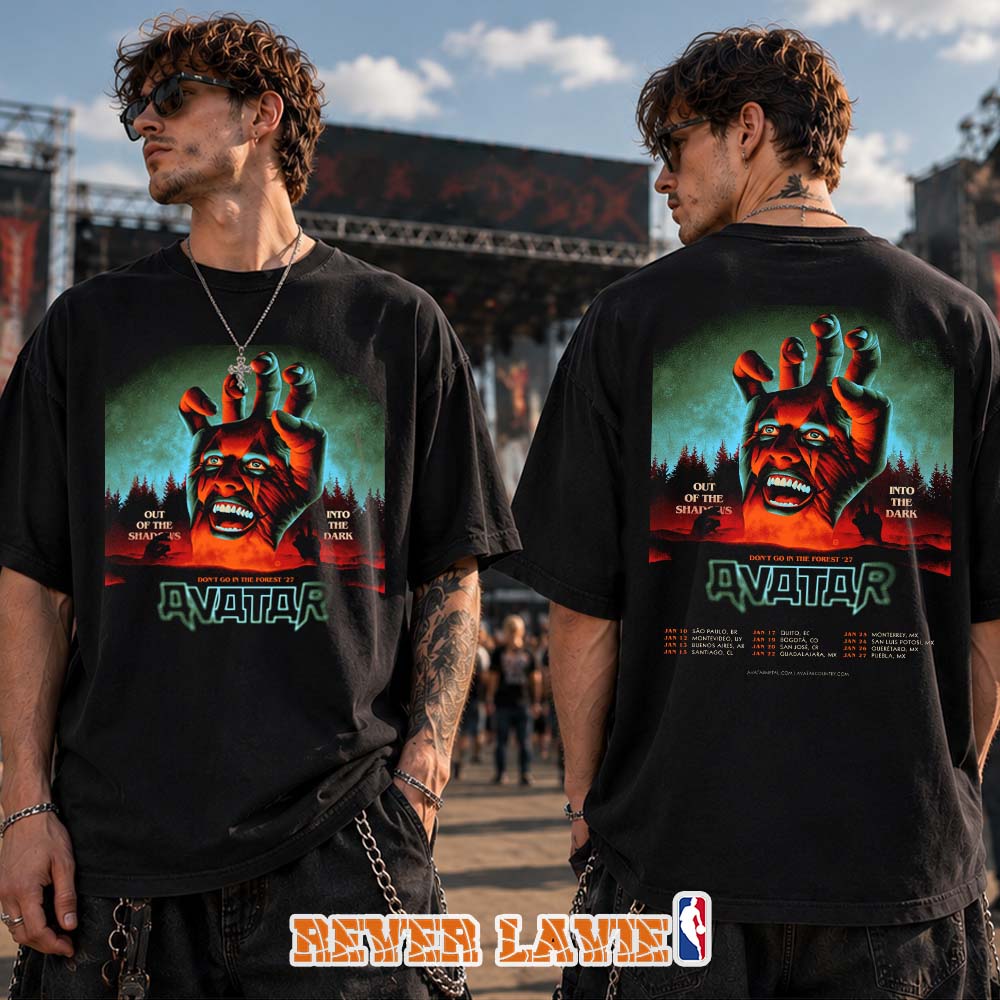 Avatar Dont Go In The Forest 27 Tour Poster South America Mexico Dates Two Sided Unisex Tee Avatar Dont Go In The Forest 27 Tour Poster South America Mexico Dates Two Sided Unisex Tee