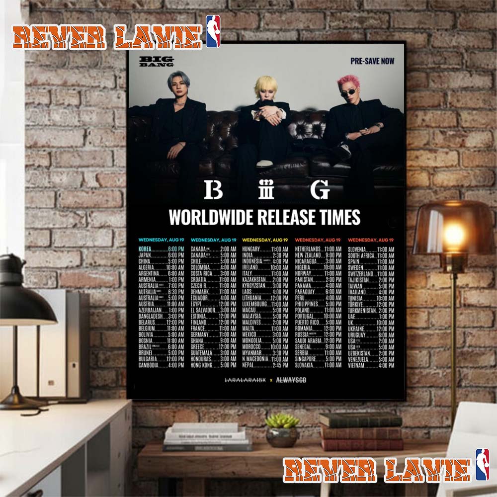 BigBang BiiiG Tour Worldwide Release Times 2026 Schedule Poster Decor BigBang BiiiG Tour Worldwide Release Times 2026 Schedule Poster Decor