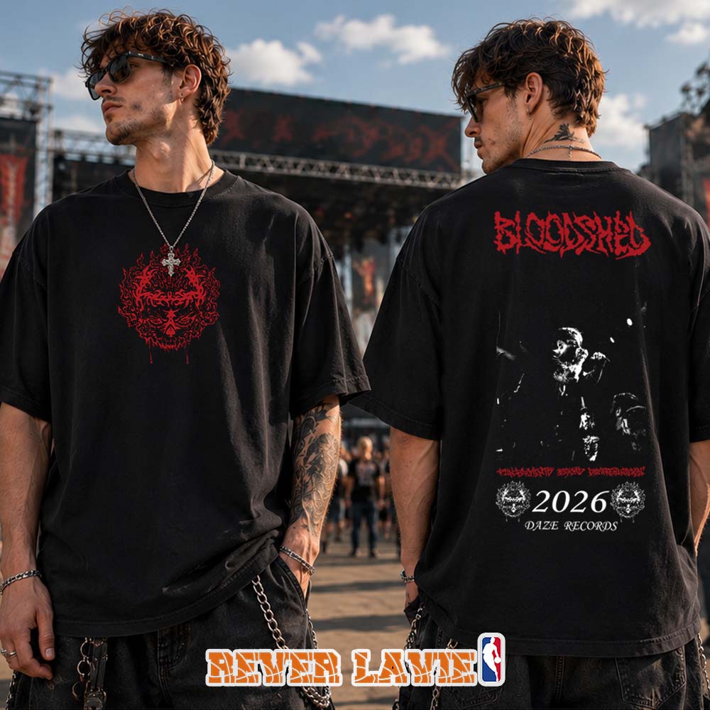 Bloodshed Skull Punishments Beyond Comprehension Official Merch Two Sided T-Shirt Bloodshed Skull Punishments Beyond Comprehension Official Merch Two Sided T-Shirt