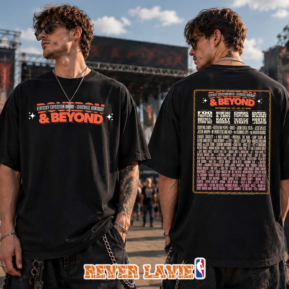 Bourbon And Beyond 2026 Festival Lineup Poster Louisville Kentucky Foo Fighters Chris Stapleton Dave Matthews Band Two Sided Unisex Tee Bourbon And Beyond 2026 Festival Lineup Poster Louisville Kentucky Foo Fighters Chris Stapleton Dave Matthews Band Two Sided Unisex Tee