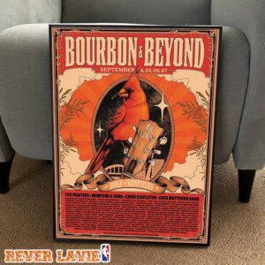 Bourbon And Beyond 2026 Festival Poster Cardinal Bird Only In Kentucky Foo Fighters Chris Stapleton Dave Matthews Band Lineup Print Poster Canvas
