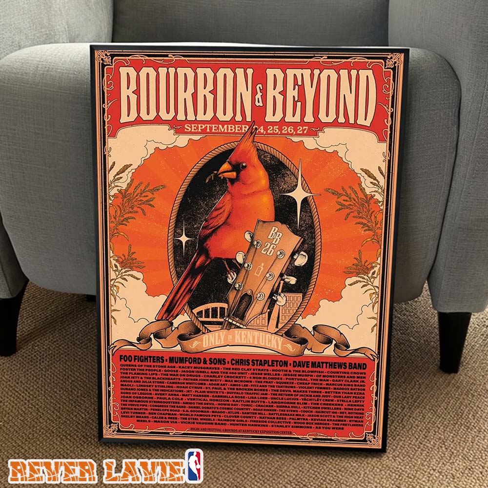 Bourbon And Beyond 2026 Festival Poster Cardinal Bird Only In Kentucky Foo Fighters Chris Stapleton Dave Matthews Band Lineup Print Poster Canvas Bourbon And Beyond 2026 Festival Poster Cardinal Bird Only In Kentucky Foo Fighters Chris Stapleton Dave Matthews Band Lineup Print Poster Canvas