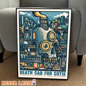 Death Cab For Cutie Cityscape Poster At Gallagher Square In San Diego California On August 4 2026 Urban Skull Mosaic All Over Print Shirt
