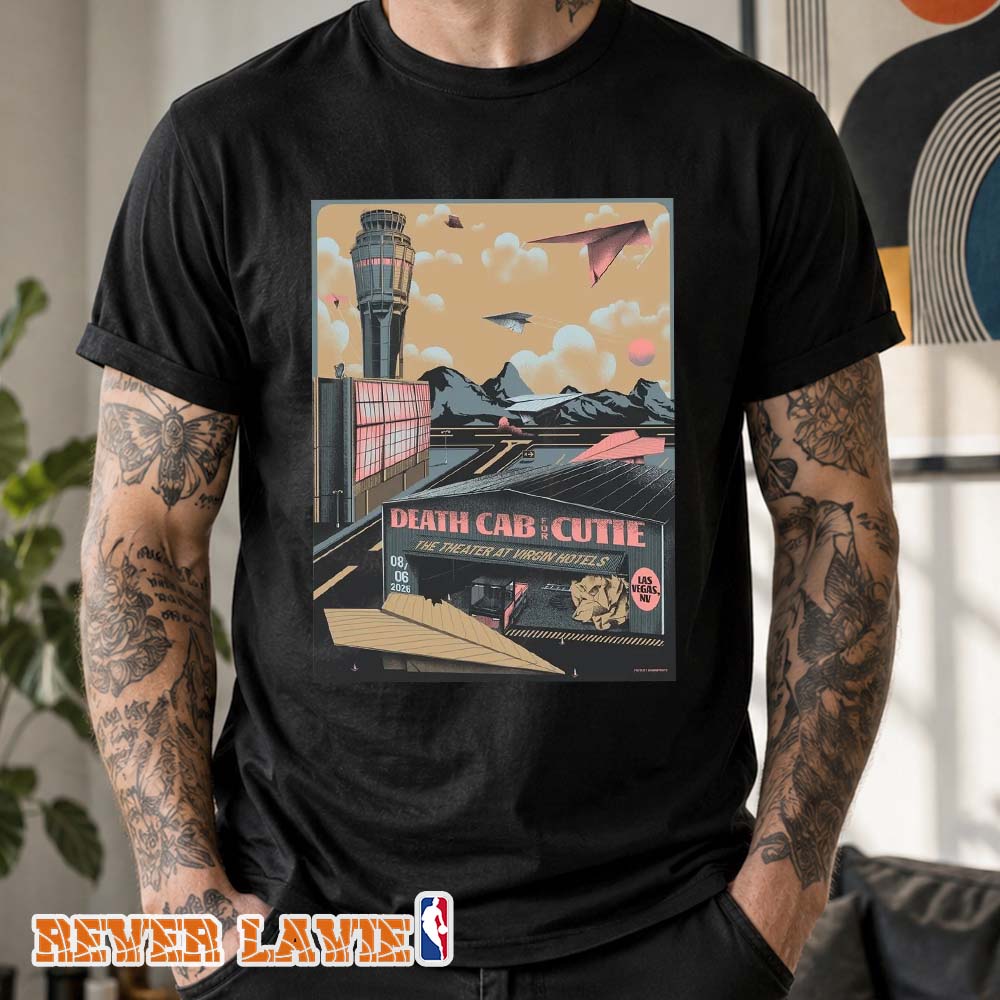 Death Cab For Cutie Concert Poster At The Theater At Virgin Hotels In Las Vegas Nevada On August 6 2026 Unisex T-Shirt Death Cab For Cutie Concert Poster At The Theater At Virgin Hotels In Las Vegas Nevada On August 6 2026 Unisex T-Shirt