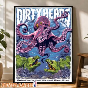 Dirty Heads Gig Poster At The Gaslight Social In Casper Wyoming On August 7 2026 On The Summer 2026 Tour Octopus And Alligators Art Poster Canvas