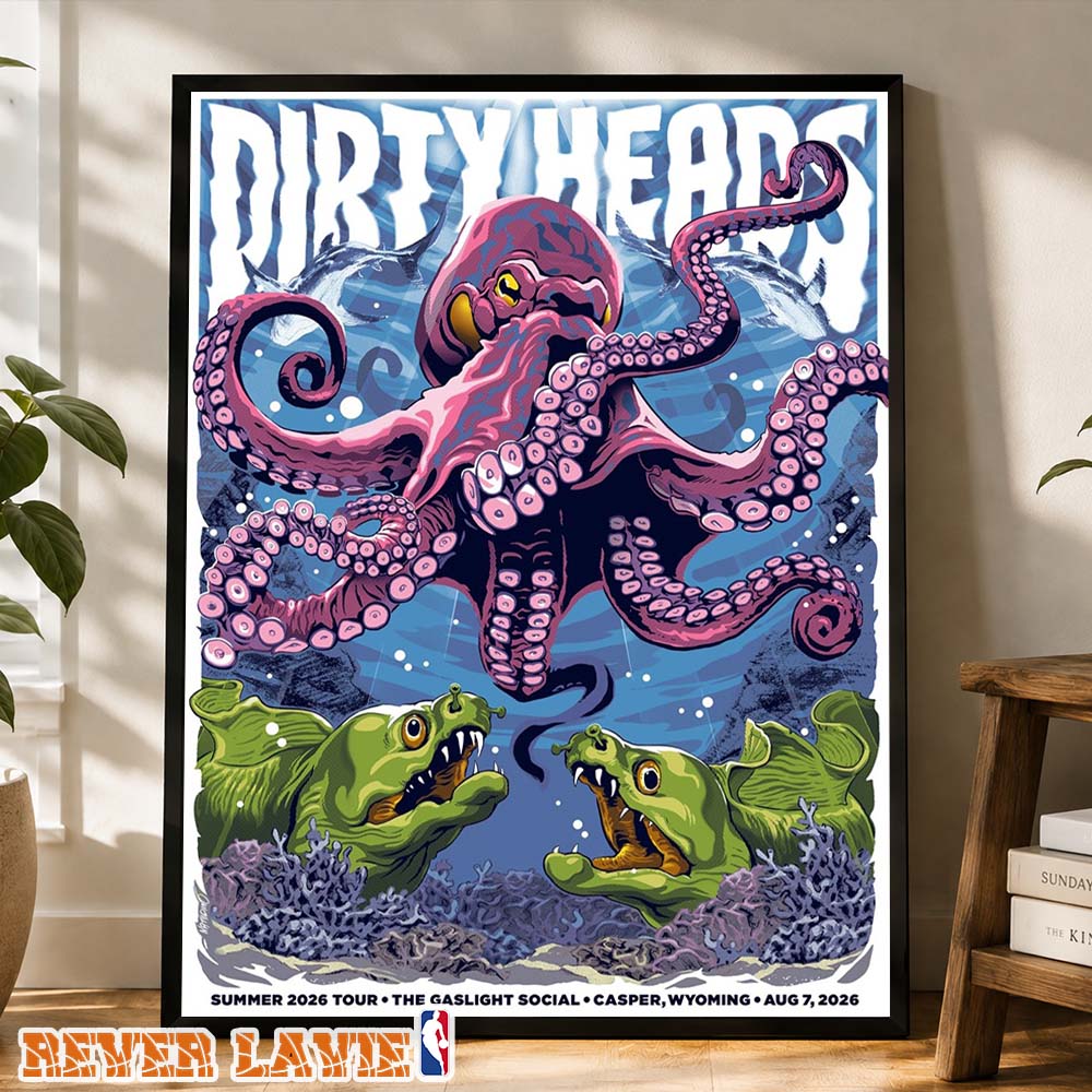 Dirty Heads Gig Poster At The Gaslight Social In Casper Wyoming On August 7 2026 On The Summer 2026 Tour Octopus And Alligators Art Poster Canvas Dirty Heads Gig Poster At The Gaslight Social In Casper Wyoming On August 7 2026 On The Summer 2026 Tour Octopus And Alligators Art Poster Canvas