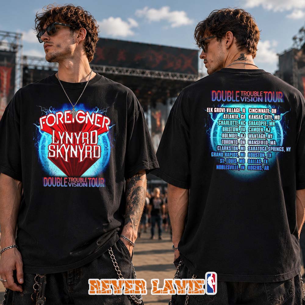 Foreigner x Lynyrd Skynyrd Double Trouble Tour Event Tee Foreigner x Lynyrd Skynyrd Double Trouble Tour Event Tee