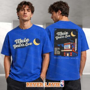 Gov’t Mule Live Show Print At MGM Music Hall At Fenway In Boston Massachusetts On December 31 2026 For Mule Years Eve With Special Guests Blue And Red Moon Building Art Two Sided Unisex Tee