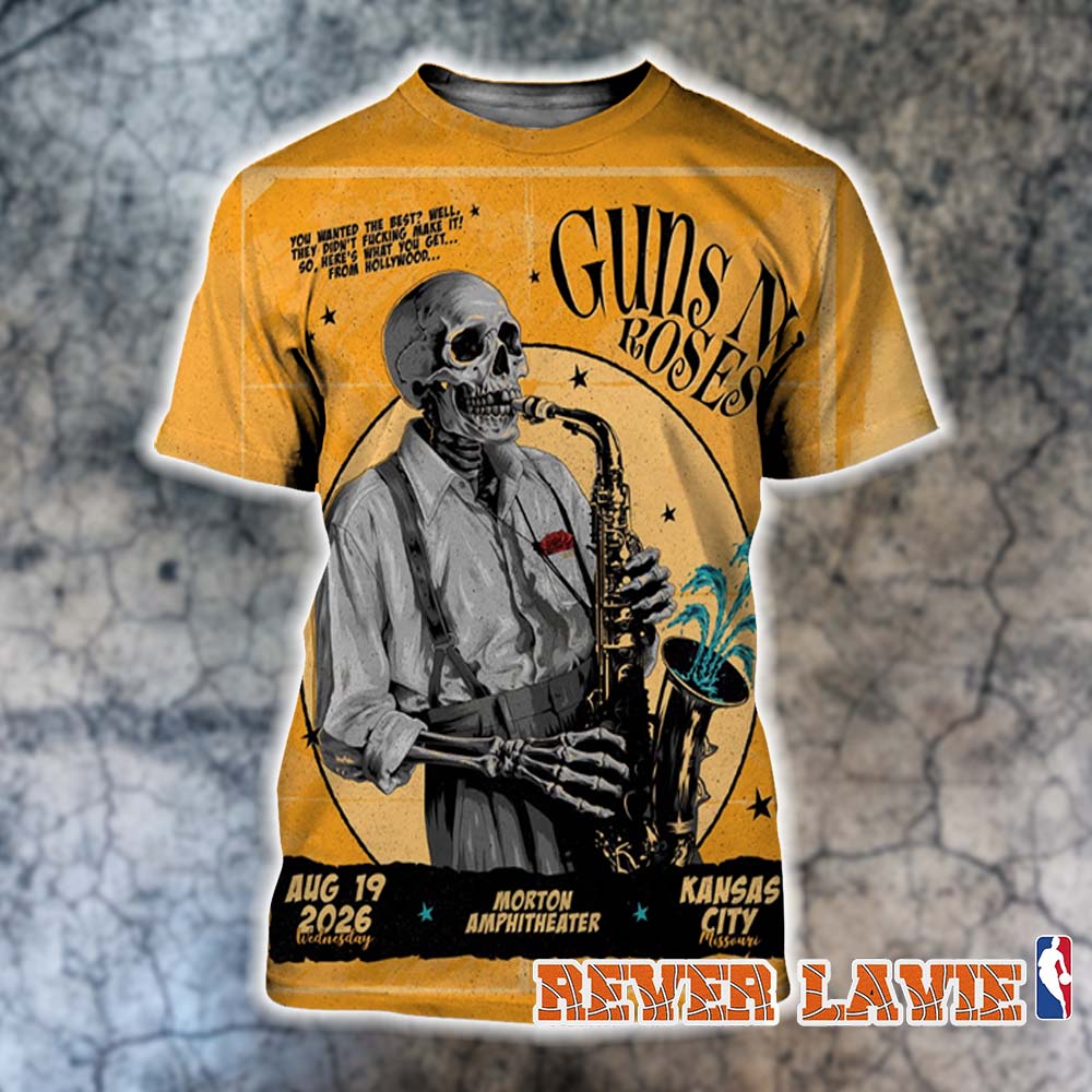 Guns N Roses Kansas City Event Poster At Morton Amphitheater On August 19 2026 Missouri All Over Print Shirt Guns N Roses Kansas City Event Poster At Morton Amphitheater On August 19 2026 Missouri All Over Print Shirt