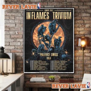 In Flames x Trivium Europe Tour 2027 Schedule Tour Dates Poster Decor