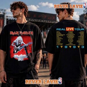 Iron Maiden IM50 New Merch Tee 50th Anniversary A Real Life Tour 1993 T Shirt Two Sided