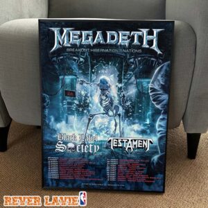 Megadeth Breakout Hibernation Of The Nations 2027 Europe Tour Dates Poster Featuring Black Label Society And Testament Poster Canvas