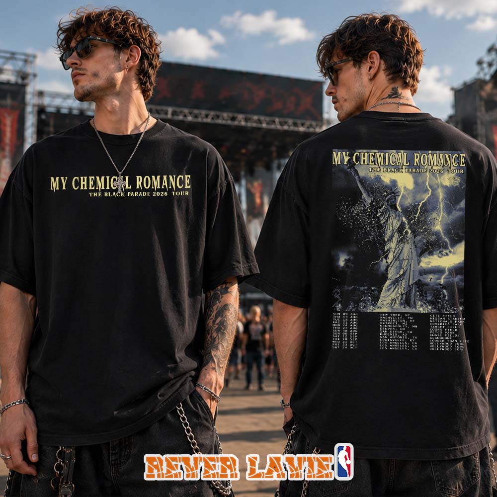 My Chemical Romance The Black Parade 2026 Tour With Full Tour Dates Two Sided Unisex T-Shirt My Chemical Romance The Black Parade 2026 Tour With Full Tour Dates Two Sided Unisex T-Shirt