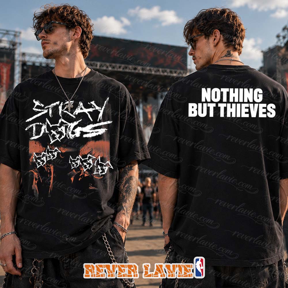 Nothing But Thieves Stray Dogs Band Photo Tee Black Boxy Relaxed Fit Nothing But Thieves Stray Dogs Band Photo Tee Black Boxy Relaxed Fit