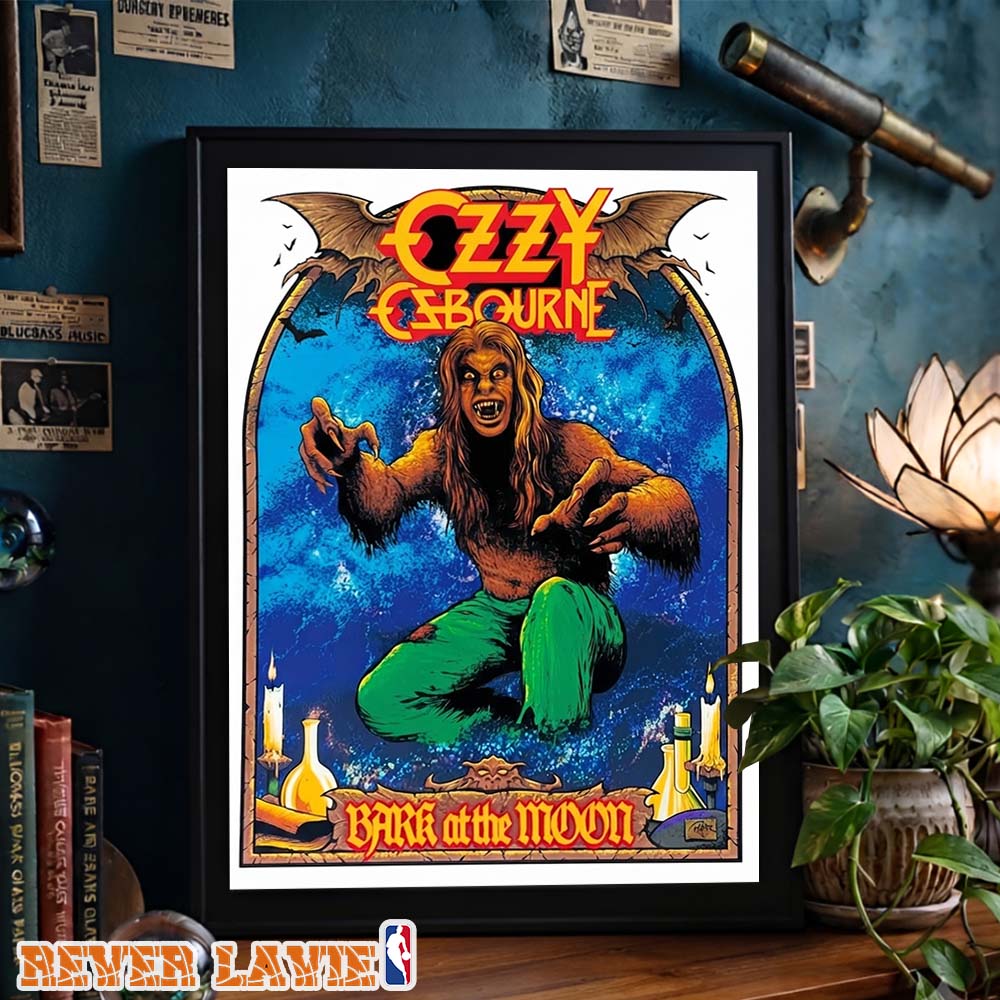 Ozzy Osbourne Bark At The Moon Art Print Werewolf Illustration Poster Canvas Ozzy Osbourne Bark At The Moon Art Print Werewolf Illustration Poster Canvas