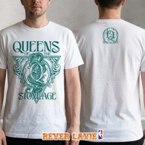 Queens Of The Stone Age Snake And Dagger Q Logo Official Merch Two Sided T-Shirt