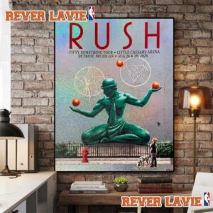 Rush Fifty Something Tour 2026 Detroit At Little Caesars Arena On August 26 28 2026 Detroit Michigan Poster Decor