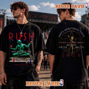 Rush Fifty Something Tour 2026 Detroit Event Tee The Spirit of Detroit At Little Caesars Arena On August 26 28 2026 T Shirt Two Sided