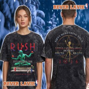 Rush Fifty Something Tour 2026 Detroit Event Tee The Spirit of Detroit At Little Caesars Arena On August 26 28 2026 Washed T Shirt