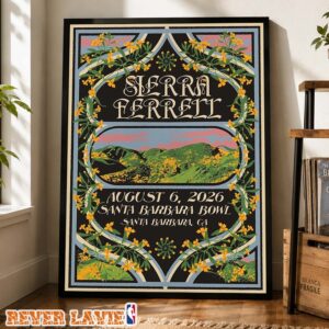 Sierra Ferrell Tour Print At Santa Barbara Bowl In Santa Barbara California On August 6 2026 Limited Edition By Sight Study Floral Art Nouveau Design Home Decor Poster Canvas