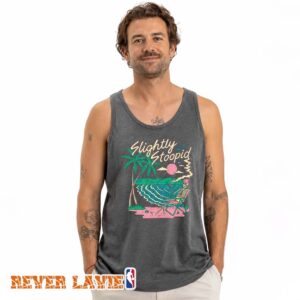 Slightly Stoopid Tank Top Charcoal Grey At Fiddlers Green Amphitheatre In Denver Colorado On August 7 2026 With Skeleton Relaxing On The Beach