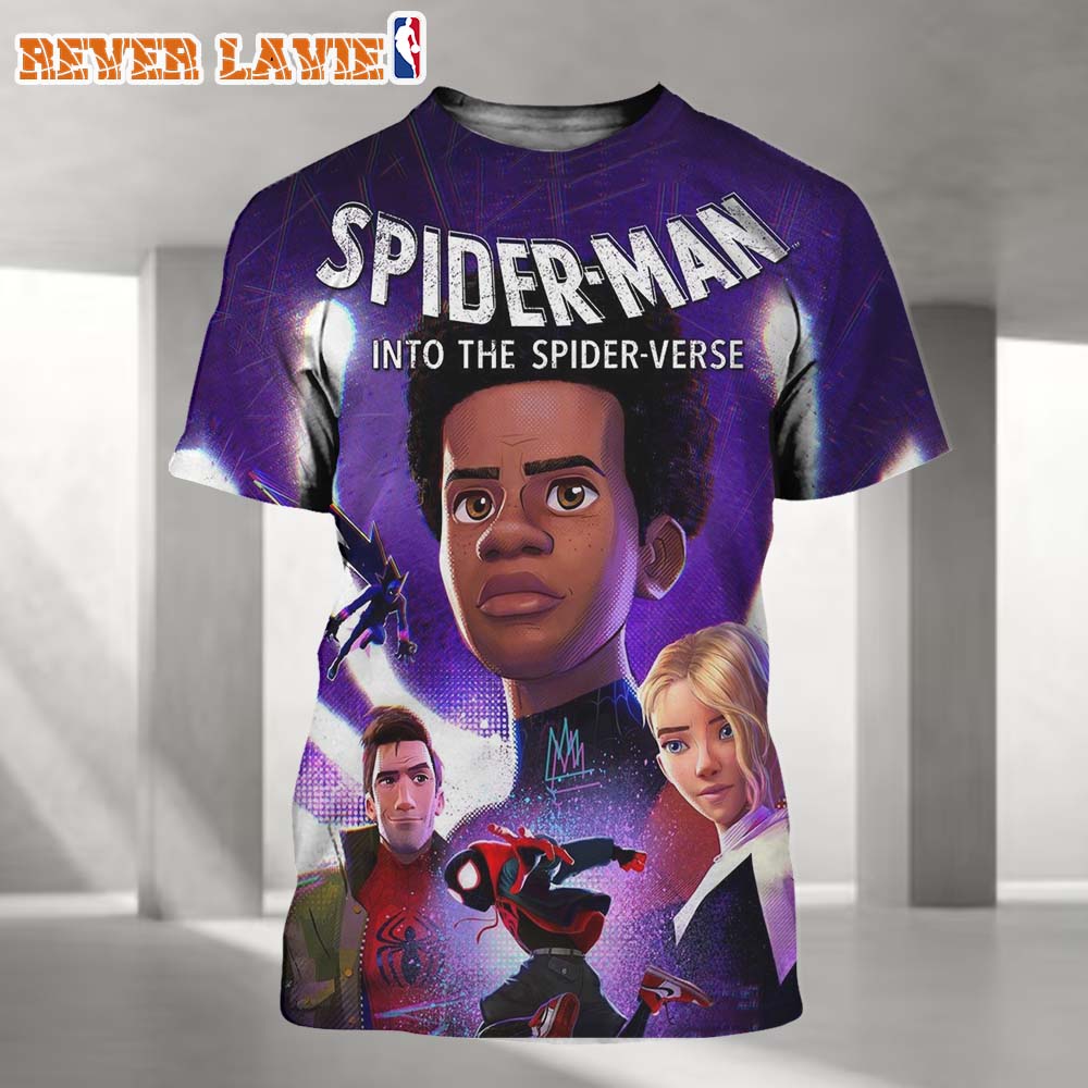 Spider-Man Into The Spider Verse 2026 Redesigned Official Poster Sony Pictures Animated All Over Print Shirt Spider-Man Into The Spider Verse 2026 Redesigned Official Poster Sony Pictures Animated All Over Print Shirt