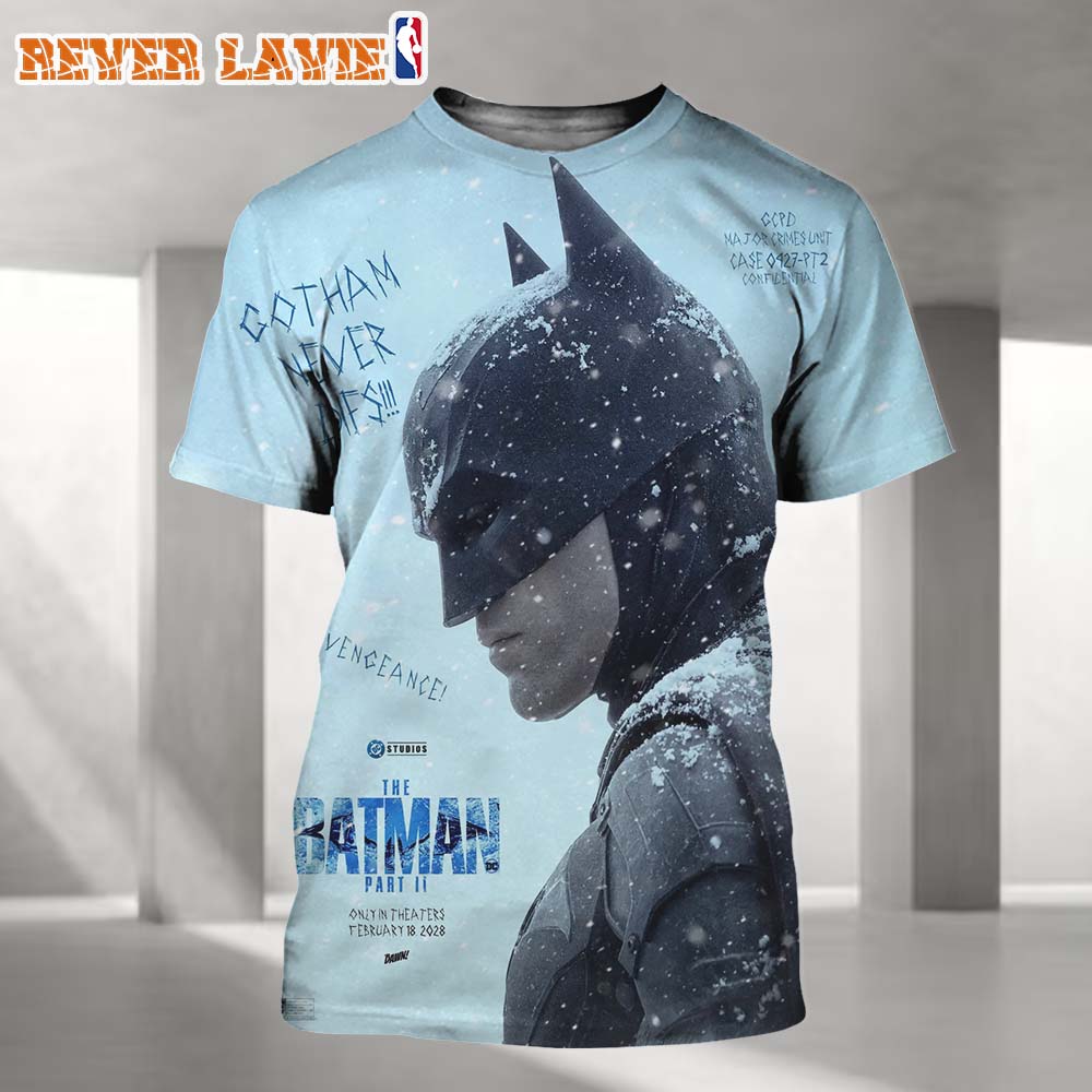 The Batman Part II 2028 Snowy Gotham Robert Pattinson Fan Art Movie All Over Print Shirt The Batman Part II 2028 Snowy Gotham Robert Pattinson Fan Art Movie All Over Print Shirt