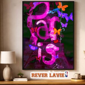 The Cure Paris 2026 Pink Paris Poster At Domaine National de Saint Cloud On August 30 2026 France Poster Decor Canvas