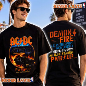 ACDC East Rutherford NJ Pwr Up Tour 2026 Exclusive Tee Demon Fire At Metlife Stadium On September 25 2026 T Shirt Two Sided