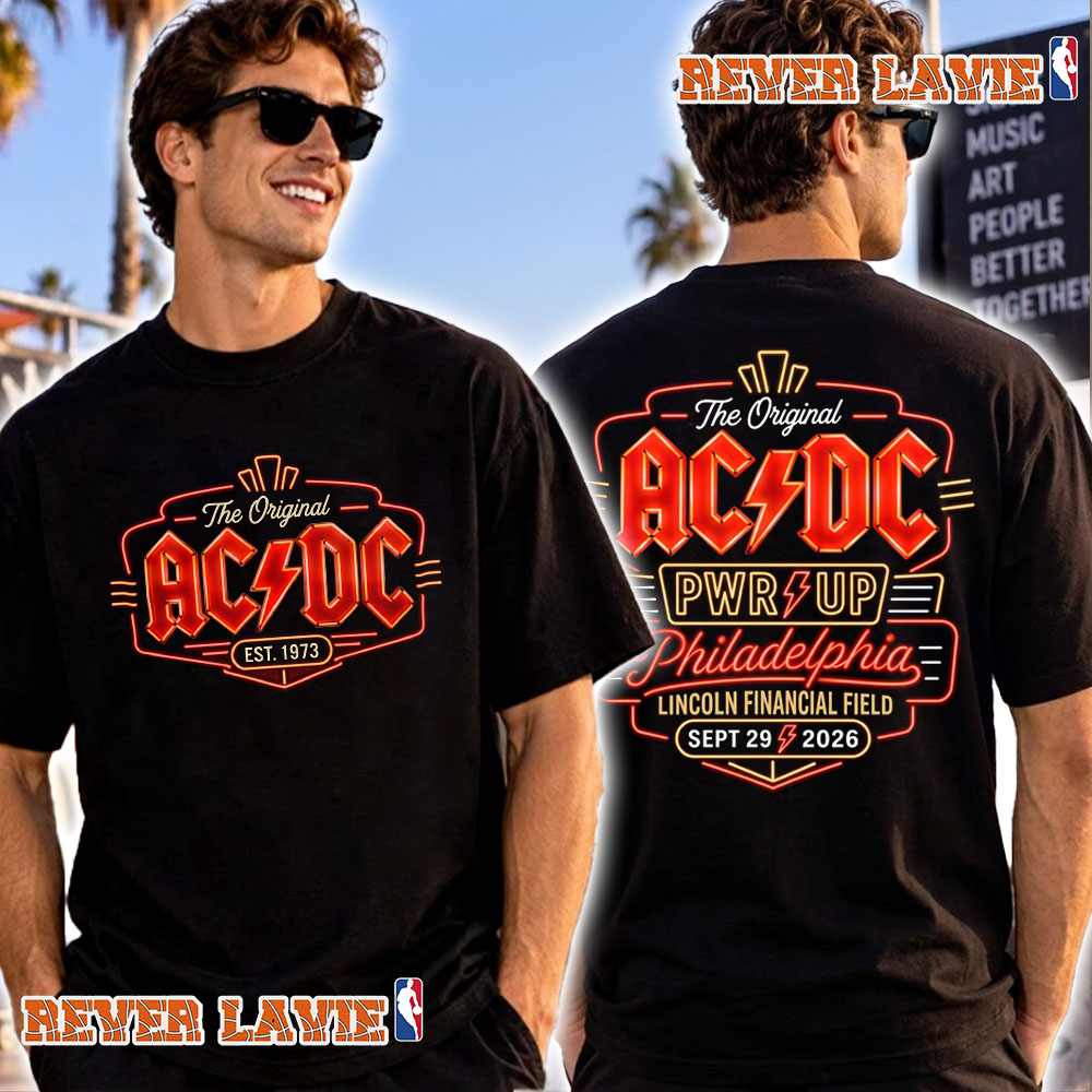 ACDC Pwr Up Tour 2026 Philadelphia Event Tee At Lincoln Financial Field On September 29 2026 Hard Rock Cafe Philadelphia T Shirt Two Sided ACDC Pwr Up Tour 2026 Philadelphia Event Tee At Lincoln Financial Field On September 29 2026 Hard Rock Cafe Philadelphia T Shirt Two Sided