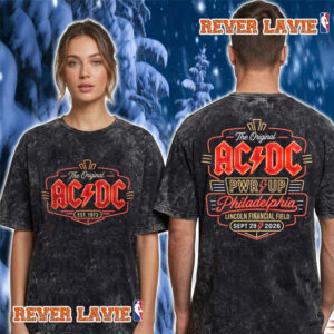 ACDC Pwr Up Tour 2026 Philadelphia Event Tee At Lincoln Financial Field On September 29 2026 Hard Rock Cafe Philadelphia Washed T Shirt