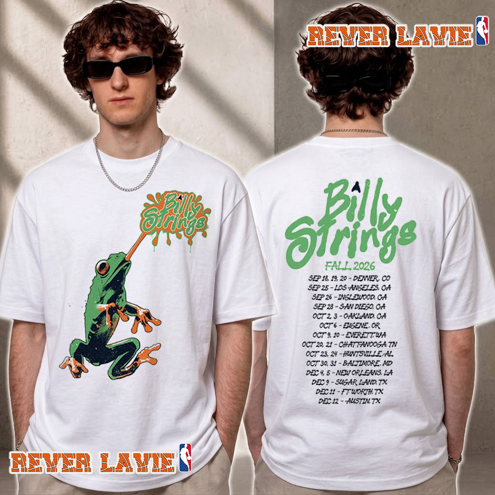 Billy Strings Fall 2026 Merchandise Frog Splatter Tour Dates T Shirt Two Sided Billy Strings Fall 2026 Merchandise Frog Splatter Tour Dates T Shirt Two Sided