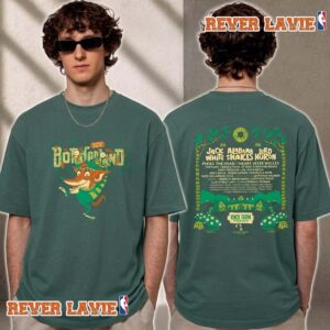 Borderland Festival 2026 Green Mascot Full Lineup Tee At Knox Farm State Park in East Aurora On September 18–20 2026 T Shirt Two Sided