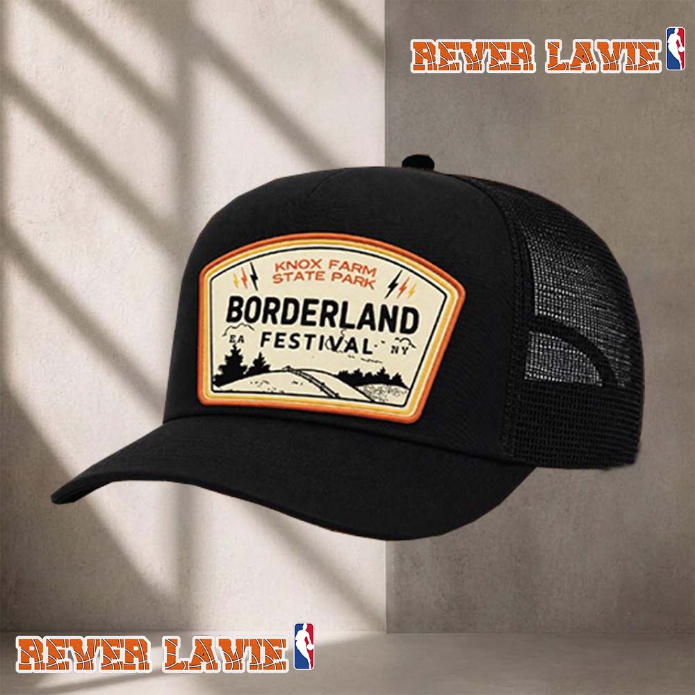 Borderland Festival 2026 Music And Arts At Knox Farm State Park Logo Trucker Hat Borderland Festival 2026 Music And Arts At Knox Farm State Park Logo Trucker Hat