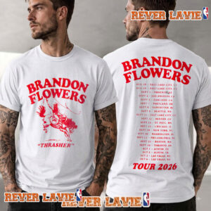Brandon Flowers Thrasher Tour 2026 Cowboys Merch Tee Schedule Tour Dates T Shirt Two Sided