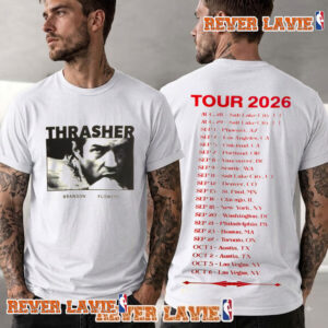 Brandon Flowers Thrasher Tour 2026 Washington DC Merch Tee Schedule Tour Dates T Shirt Two Sided