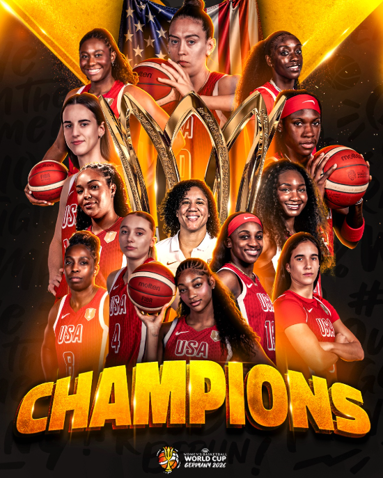 Celebrates USA National Team Are World Champions FIBA Women's Basketball World Cup Germany 2026