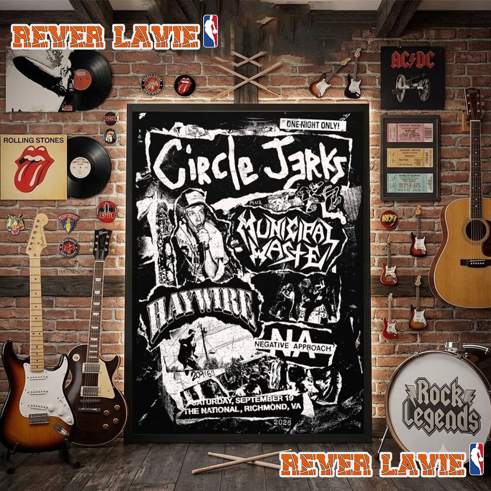 Circle Jerks 2026 World Tour Richmond Virginia Event Poster At The National On September 19 2026 Poster Decor Circle Jerks 2026 World Tour Richmond Virginia Event Poster At The National On September 19 2026 Poster Decor