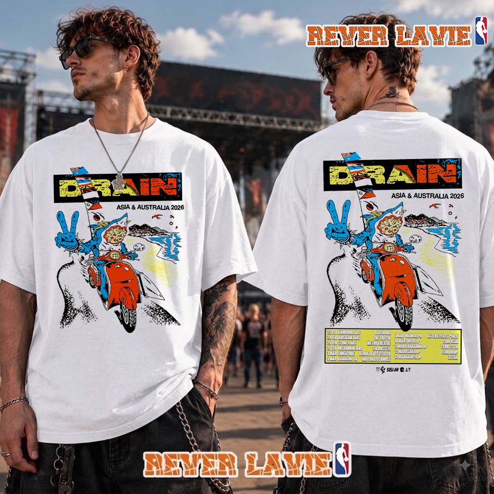 Drain Asia And Australia 2026 Tour Schedule Tour Dates T Shirt Two Sided Drain Asia And Australia 2026 Tour Schedule Tour Dates T Shirt Two Sided