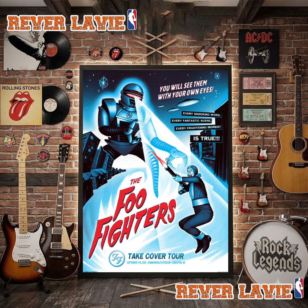 Foo Fighters Take Cover Tour 2026 Edmonton AB Venue Poster At Commonwealth Stadium On September 17 2026 Poster Decor Foo Fighters Take Cover Tour 2026 Edmonton AB Venue Poster At Commonwealth Stadium On September 17 2026 Poster Decor
