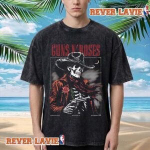 Guns N Roses Arlington Texas Venue Poster At Globe Life Field On September 9 2026 Skull Cowboys Washed T Shirt