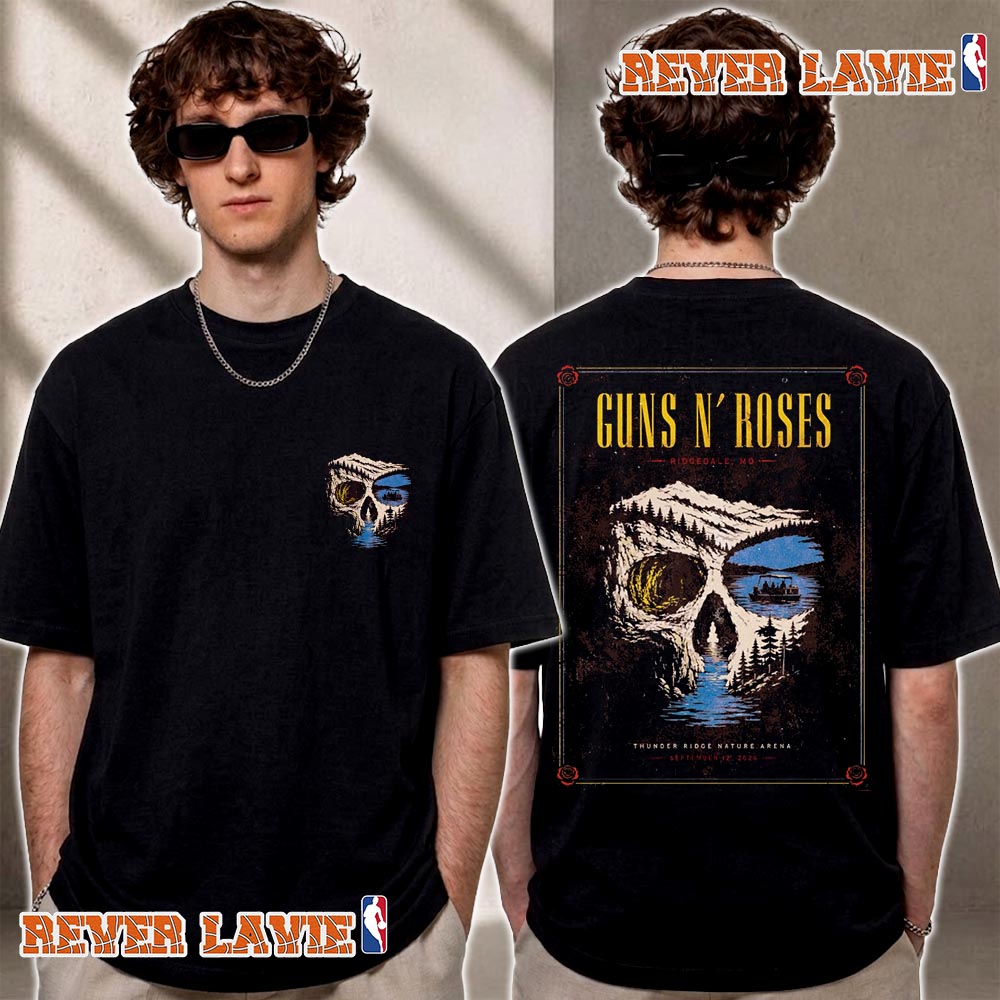 Guns N Roses Ridgedale MO Event Poster At Thunder Ridge Nature Arena On September 12 2026 T Shirt Two Sided Guns N Roses Ridgedale MO Event Poster At Thunder Ridge Nature Arena On September 12 2026 T Shirt Two Sided