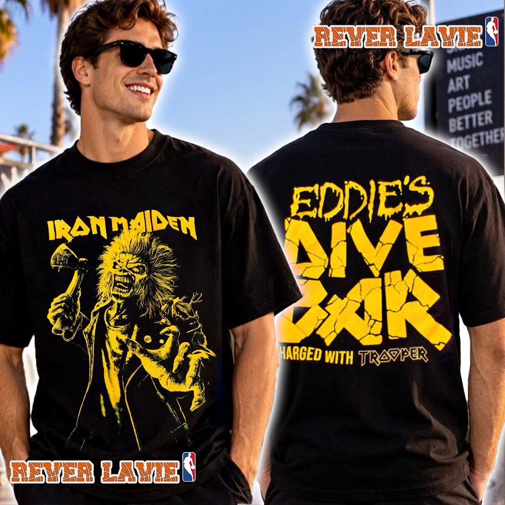 Iron Maiden Dive Bar Charged With Trooper T Shirt Two Sided Iron Maiden Dive Bar Charged With Trooper T Shirt Two Sided