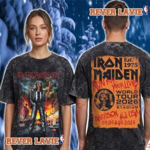Iron Maiden New Jersey Run For Your Lives 2026 Exclusive Tee At Sports Illustrated Stadium On September 5 6 2026 Washed T Shirt