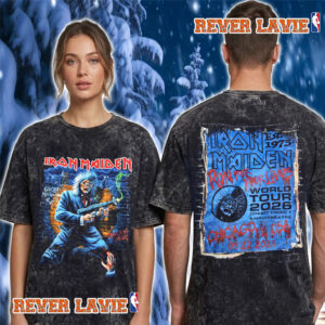 Iron Maiden Run For Tour Lives 2026 Chicago IL Exclusive Tee At Credit Union 1 Amphitheatre On September 22 2026 Dress To Kill Chicago Washed T Shirt