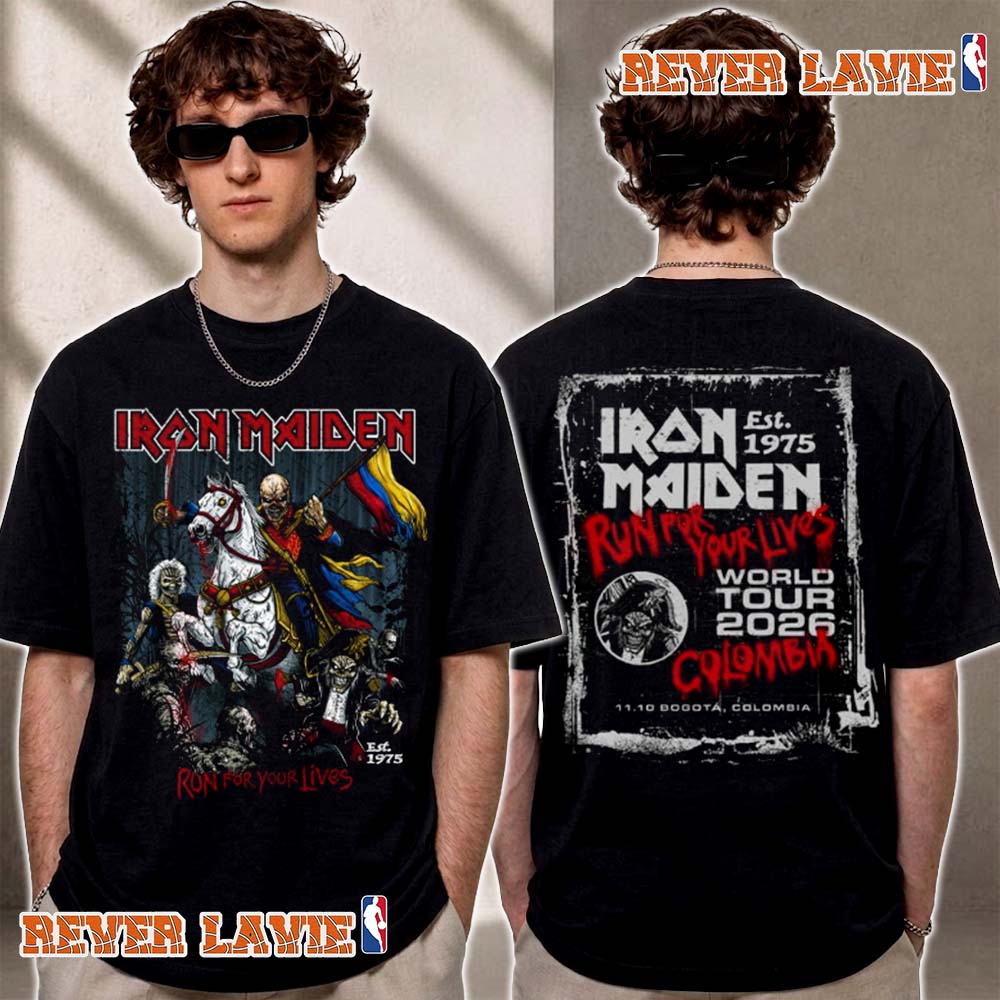 Iron Maiden Run For Your Lives 2026 Colombia Exclusive Tee On October 11 2026 At Vive Claro Bogota Colombian Independence T Shirt Two Sided Iron Maiden Run For Your Lives 2026 Colombia Exclusive Tee On October 11 2026 At Vive Claro Bogota Colombian Independence T Shirt Two Sided
