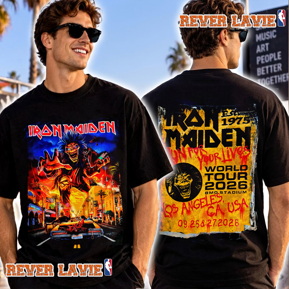 Iron Maiden Run For Your Lives 2026 Los Angeles CA Exclusive Tee At BMO Stadium On September 25 And 27 2026 T Shirt Two Sided Iron Maiden Run For Your Lives 2026 Los Angeles CA Exclusive Tee At BMO Stadium On September 25 And 27 2026 T Shirt Two Sided