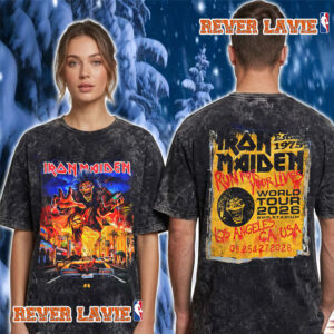 Iron Maiden Run For Your Lives 2026 Los Angeles CA Exclusive Tee At BMO Stadium On September 25 And 27 2026 Washed T Shirt