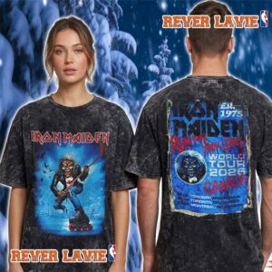 Iron Maiden Run For Your Lives World Tour 2026 Canada Merch Tee Show At Parc Jean Drapeau in Montreal On September 3 2026 Washed T Shirt