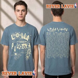 Lollapalooza 2026 Lolla Collage Lineup Pebble Blue Unisex T Shirt